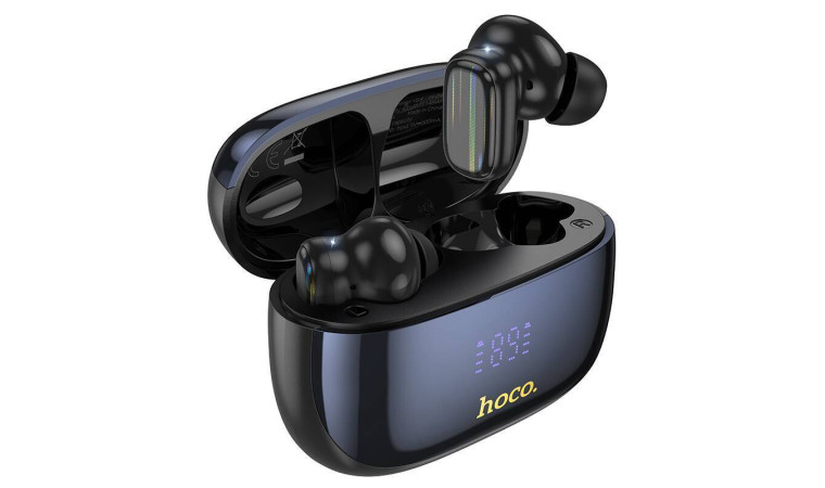 Наушники вакуумные беспроводные HOCO EQ20 Rhyme true wireless ANC+ENC noise reduction BT headset Black