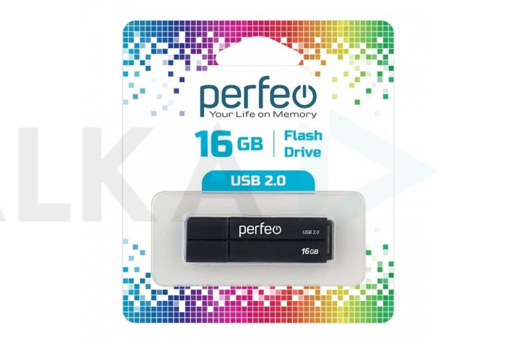 Флешка USB 2.0 Perfeo USB 16GB C01G2 Black