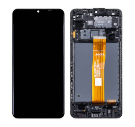 Дисплей для Samsung A125F Galaxy A12 Black в сборе с тачскрином (ревизия SM-A125F_REV0.1) + рамка, org