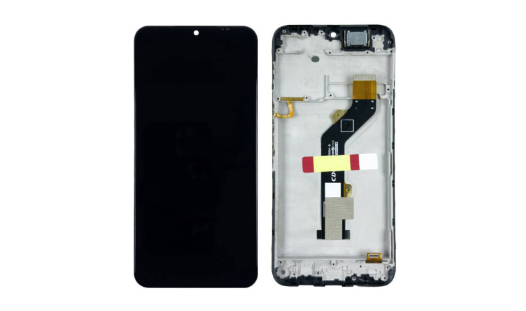 Дисплей для Tecno Spark 7 (KF6N) в сборе с тачскрином + рамка (черный) org Дисплей для Tecno Spark 7 (KF6N) в сборе с тачскрином + рамка (черный) org