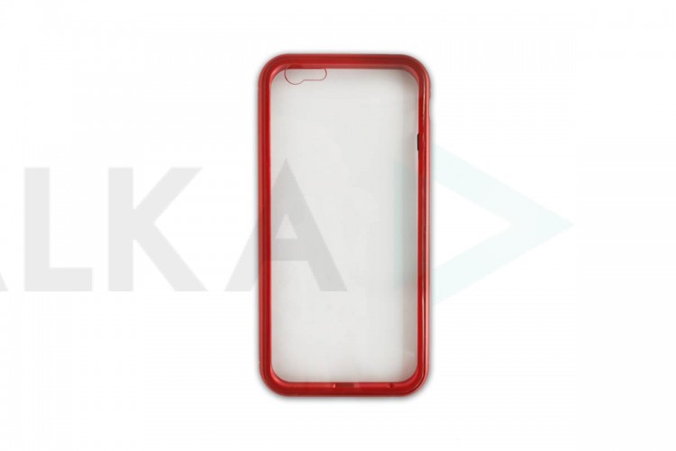 Чехол для iPhone 6/6S стекло с металлическим бампером на магните (особая прочность)