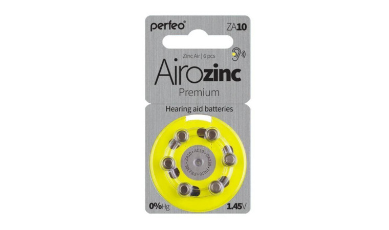 Батарейка часовая для слуховых аппаратов Perfeo ZA10/6BL Airozinc Premium Батарейка часовая для слуховых аппаратов Perfeo ZA10/6BL Airozinc Premium