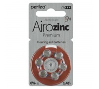 Батарейка часовая для слуховых аппаратов Perfeo ZA312/6BL Airozinc Premium