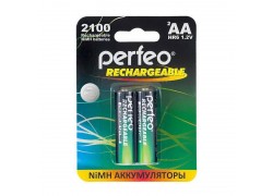 Аккумулятор Ni-MH Perfeo AA 2100mAh/2BL (Картонный блистер, цена за 2 штуки)