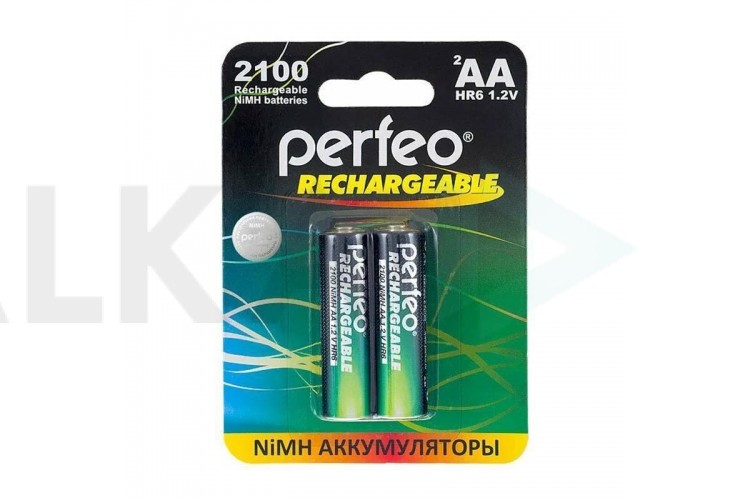 Аккумулятор Ni-MH Perfeo AA 2100mAh/2BL (Картонный блистер, цена за 2 штуки)