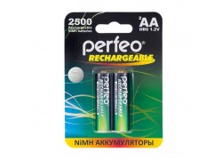 Аккумулятор Ni-MH Perfeo AA 2500mAh/2BL (Картонный блистер, цена за 2 штуки)