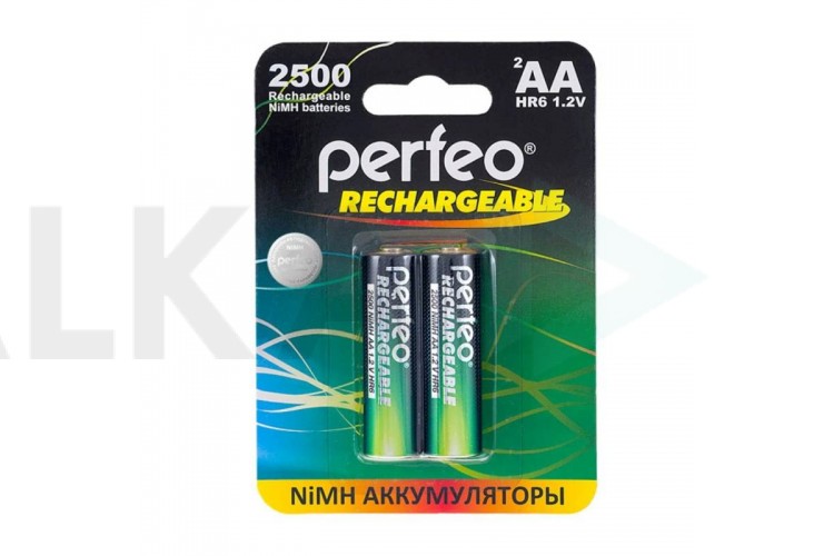 Аккумулятор Ni-MH Perfeo AA 2500mAh/2BL (Картонный блистер, цена за 2 штуки)