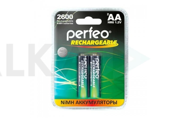 Аккумулятор Ni-MH Perfeo AA 2600mAh/2BL (Пластиковый блистер, цена за 2 штуки)