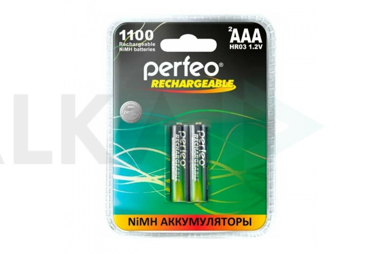 Аккумулятор Ni-MH Perfeo AAA 1100mAh/2BL (Пластиковый блистер, цена за 2 штуки)