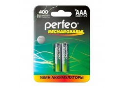 Аккумулятор Ni-MH Perfeo AAA 400mAh/2BL (Картонный блистер, цена за 2 штуки)