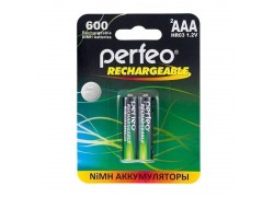 Аккумулятор Ni-MH Perfeo AAA 600mAh/2BL (Картонный блистер, цена за 2 штуки)
