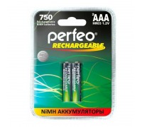 Аккумулятор Ni-MH Perfeo AAA 750mAh/2BL (Пластиковый блистер, цена за 2 штуки)