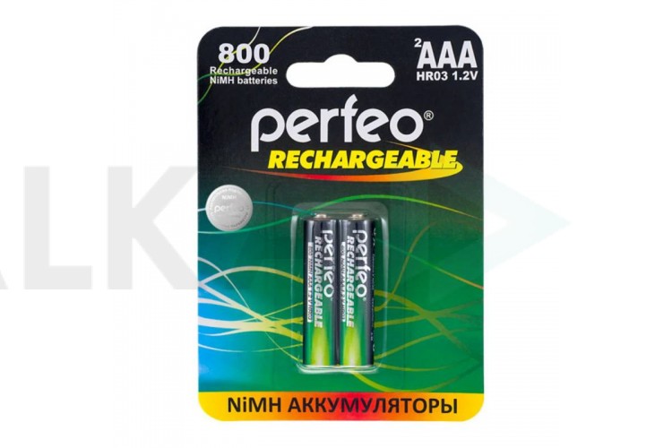 Аккумулятор Ni-MH Perfeo AAA 800mAh/2BL (Картонный блистер, цена за 2 штуки)