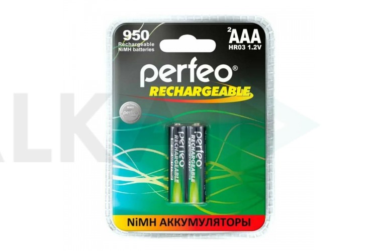 Аккумулятор Ni-MH Perfeo AAA 950mAh/2BL (Пластиковый блистер, цена за 2 штуки)