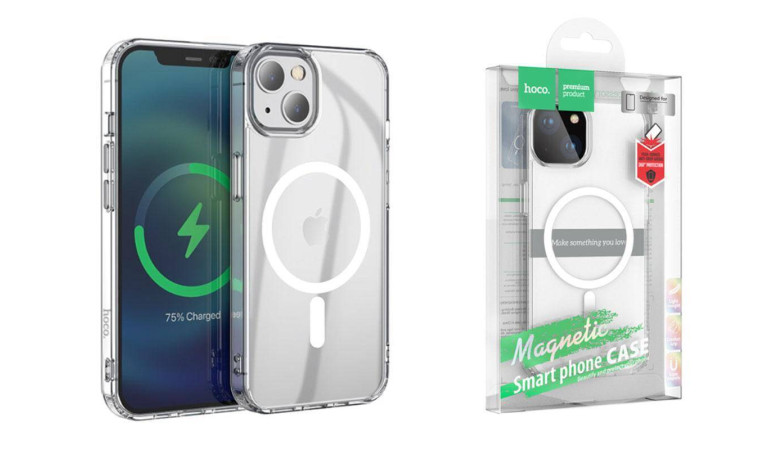 Чехол для iPhone 14 (6.1) HOCO Magnetic series тонкий (прозрачный) Чехол для iPhone 14 (6.1) HOCO Magnetic series тонкий (прозрачный)