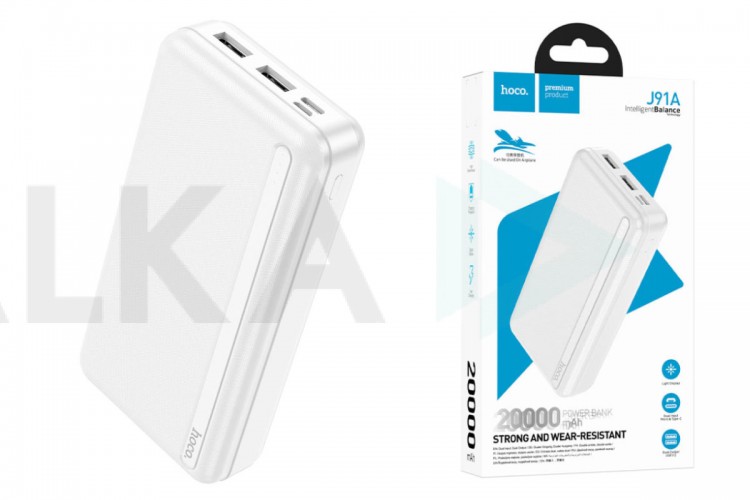 Универсальный дополнительный аккумулятор Power Bank HOCO J91A (20000 mAh) (белый)