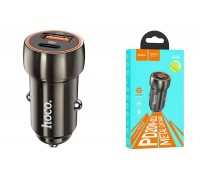 Автомобильное зарядное устройство АЗУ USB + USB-C HOCO Z46A Blue whale PD20W + QC3.0 (серый)