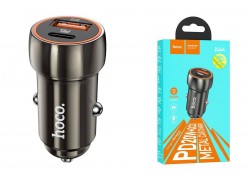 Автомобильное зарядное устройство АЗУ USB + USB-C HOCO Z46A Blue whale PD20W + QC3.0 (серый)