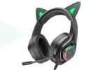Наушники мониторные проводные HOCO W107 Cute cat luminous cat ear gaming headphones (Elf Cat)