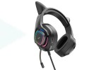 Наушники мониторные проводные HOCO W107 Cute cat luminous cat ear gaming headphones (Elf Cat)