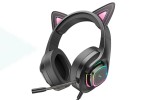 Наушники мониторные проводные HOCO W107 Cute cat luminous cat ear gaming headphones (Phantom Cat)