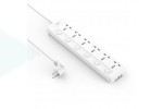 Сетевой удлинитель XO WL18 (EU) Long row 6AC socket with independent switch (белый)