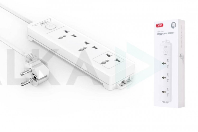 Сетевой удлинитель XO WL17 (EU) long row 3AC socket with main switch (белый)