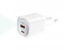 Сетевое зарядное устройство USB + USB-C XO CE21(EU) PD30W/PPS33W Fast Charger White