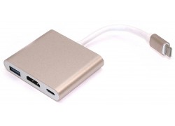 Разветвитель USB HUB Type-C (M) --> HDMI (F) + USB3.0 (F) + Type-C (F)