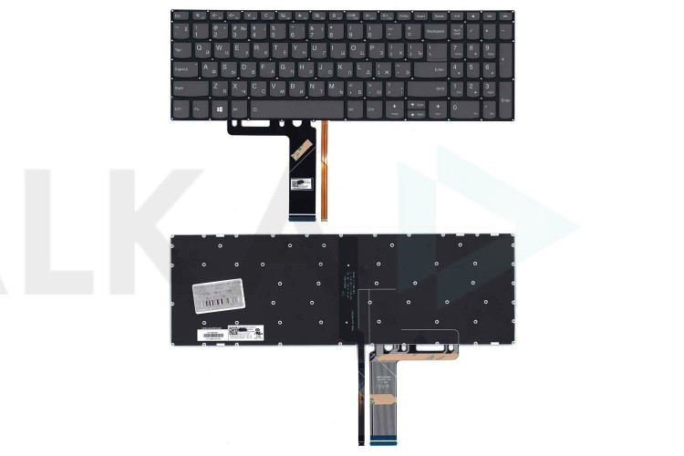 Клавиатура для ноутбука Lenovo IdeaPad S340-15 черная с подсветкой