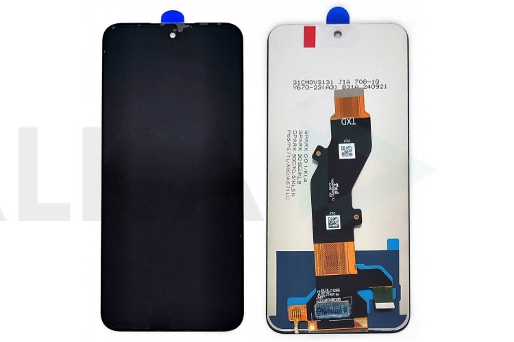 Дисплей для Tecno Spark 30C (KL5)/ 30 NFC/ 30 5G (KL8)/ GO 1 (KL4)/ POP9 5G (KL8h)/ Itel P65 (P671L) в сборе с тачскрином (черный) org