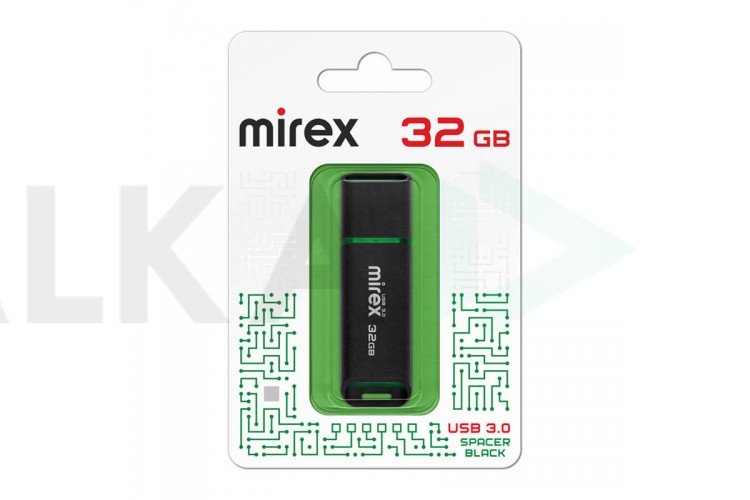 Флешка USB 3.0 Mirex SPACER BLACK 32GB (ecopack)