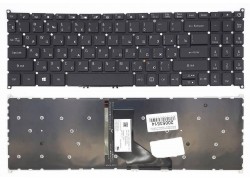Клавиатура для ноутбука Acer Aspire A515-52 черная с подсветкой