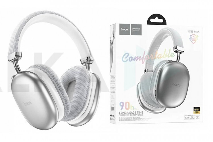 Наушники мониторные беспроводные HOCO W35 Max Joy BT headphones (серебристый)