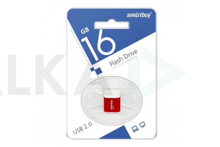 Флешка USB 2.0 Smartbuy 16GB LARA Red (SB16GBLARA-R)