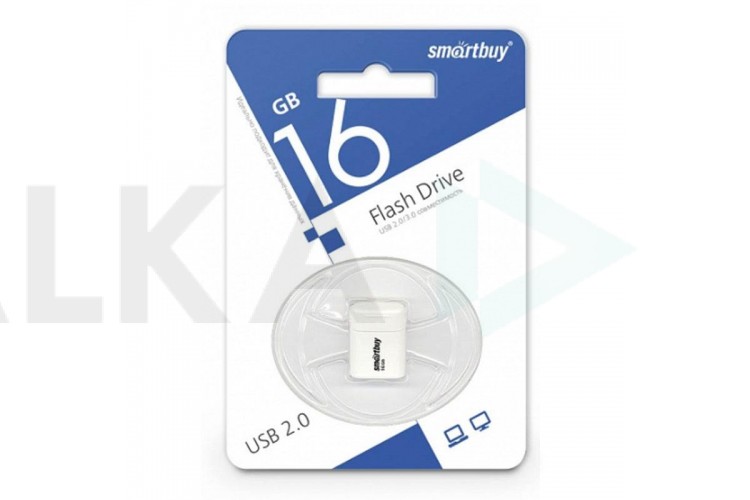 Флешка USB 2.0 Smartbuy 16GB LARA White (SB16GBLARA-W)