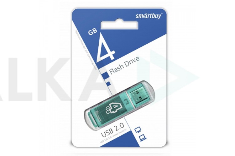 Флешка USB 2.0 Smartbuy 4GB Glossy series Green (SB4GBGS-G)