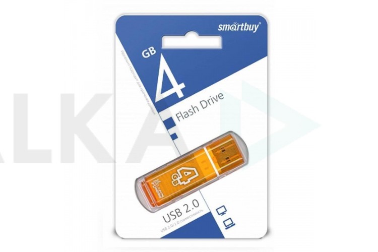 Флешка USB 2.0 Smartbuy 4GB Glossy series Orange (SB4GBGS-Or)