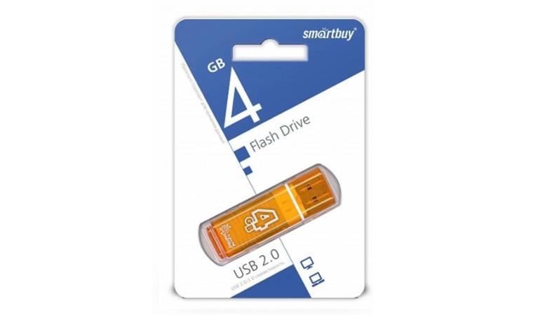 Флешка USB 2.0 Smartbuy 4GB Glossy series Orange (SB4GBGS-Or)