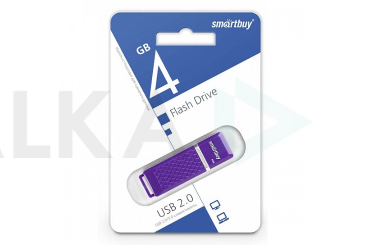 Флешка USB 2.0 Smartbuy 4GB Quartz series Violet (SB4GBQZ-V)