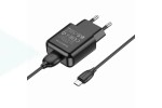 Сетевое зарядное устройство USB + кабель MicroUSB BOROFONE BA64A 2100mAh (черный)