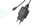 Сетевое зарядное устройство USB + кабель MicroUSB BOROFONE BA64A 2100mAh (черный)