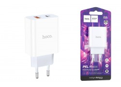 Сетевое зарядное устройство USB + USB-C HOCO C97A PD20W+ QC3.0 (белый)