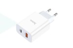 Сетевое зарядное устройство USB + USB-C HOCO C97A PD20W+ QC3.0 (белый)