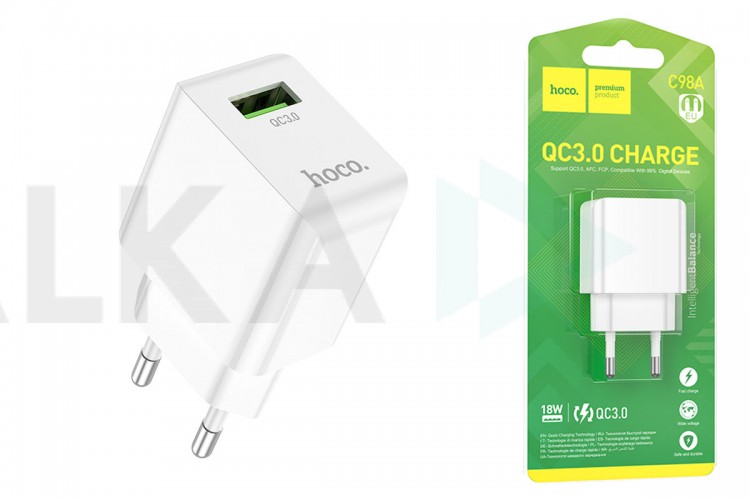 Сетевое зарядное устройство USB HOCO C98A QC3.0 (белый)