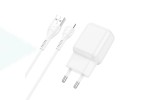Сетевое зарядное устройство USB + кабель Lightning HOCO С96A 2400mAh (белый)