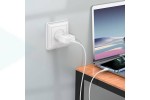 Сетевое зарядное устройство USB + кабель Lightning HOCO С96A 2400mAh (белый)