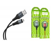 Кабель USB - MicroUSB HOCO X38 2,4A (черный) 1м (в оплетке)
