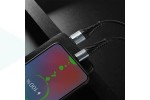 Кабель USB - MicroUSB HOCO X38 2,4A (черный) 1м (в оплетке)