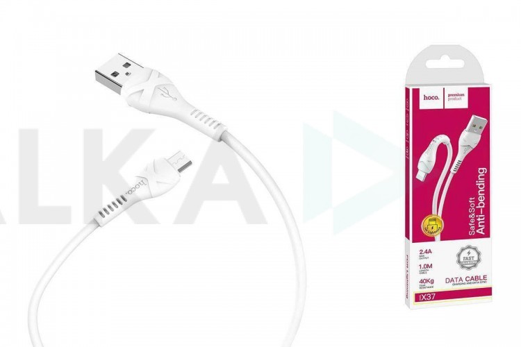 Кабель USB - MicroUSB HOCO X37 2,4A (белый) 1м